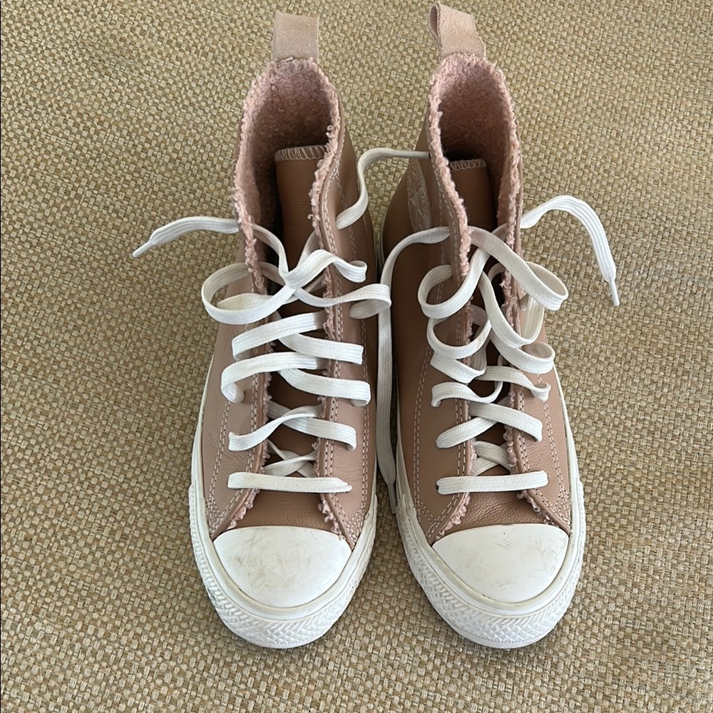High-Top Sneakers with White Laces